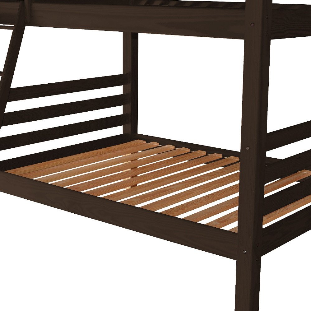 Brown Queen Over Queen Solid Wood Bunk Bed HomeRoots
