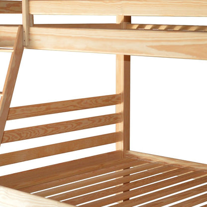 Natural Queen Over Queen Solid Wood Bunk Bed HomeRoots