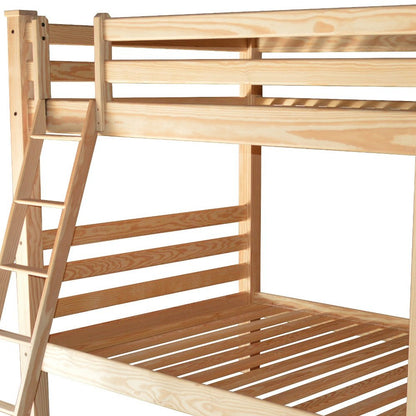 Natural Queen Over Queen Solid Wood Bunk Bed HomeRoots