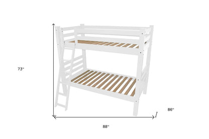 White Queen Traditional Solid Wood Bunk Bed HomeRoots
