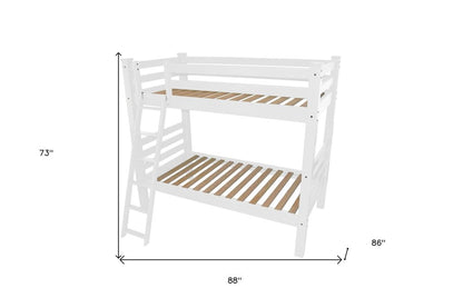 White Queen Solid Wood Bunk Bed HomeRoots