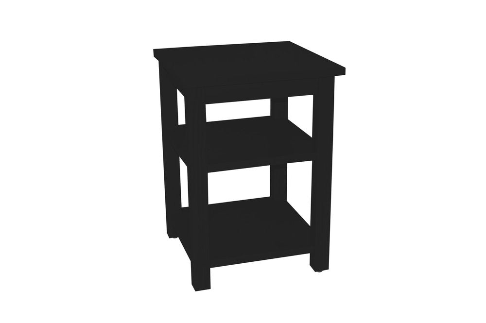 28" Black Solid Wood Nightstand HomeRoots