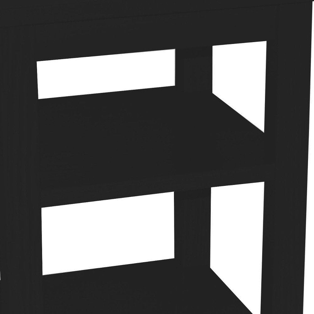 28" Black Solid Wood Nightstand HomeRoots