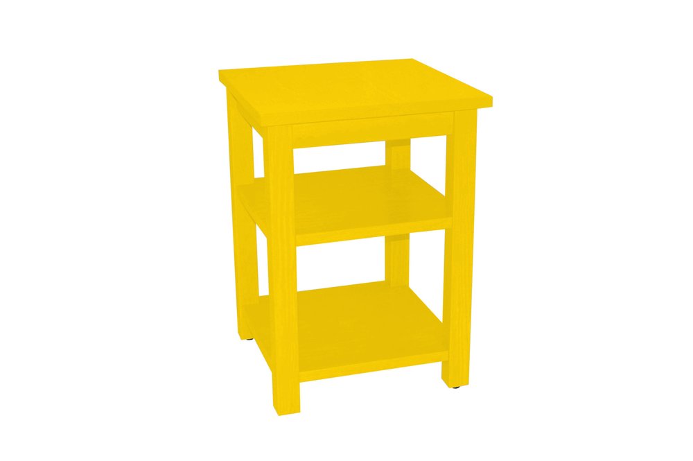28" Yellow Solid Wood Nightstand HomeRoots