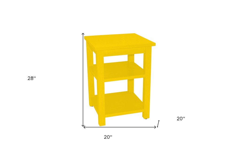 28" Yellow Solid Wood Nightstand HomeRoots