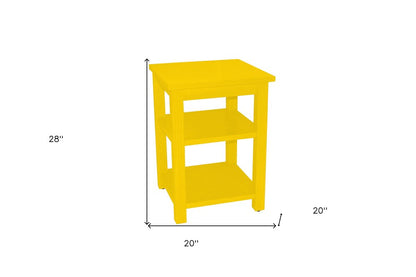 28" Yellow Solid Wood Nightstand HomeRoots