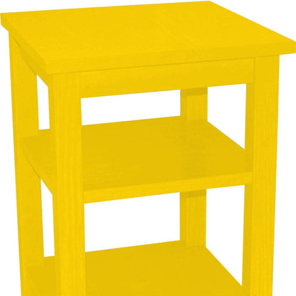 28" Yellow Solid Wood Nightstand HomeRoots