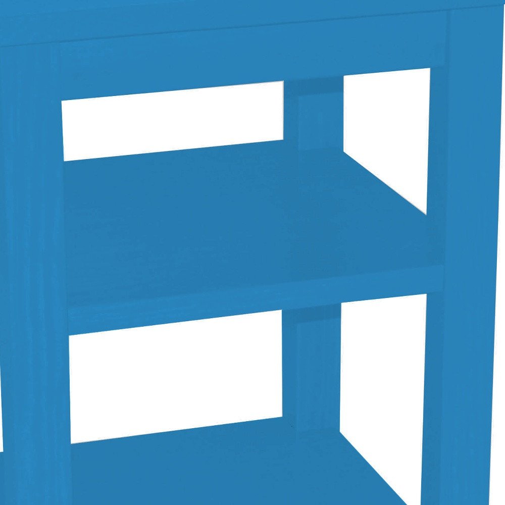 28" Blue Solid Wood Nightstand HomeRoots