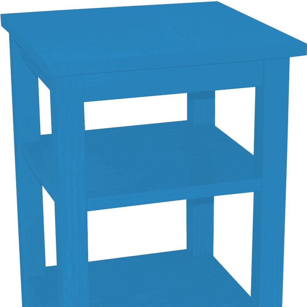 28" Blue Solid Wood Nightstand HomeRoots