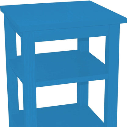 28" Blue Solid Wood Nightstand HomeRoots