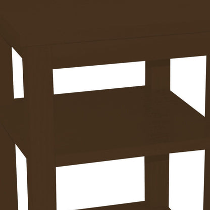 28" Dark Brown Solid Wood Nightstand HomeRoots