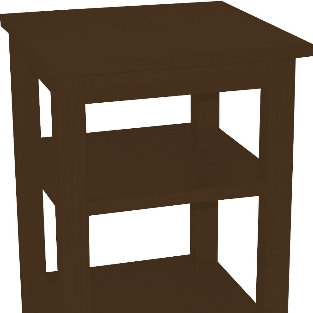 28" Dark Brown Solid Wood Nightstand HomeRoots