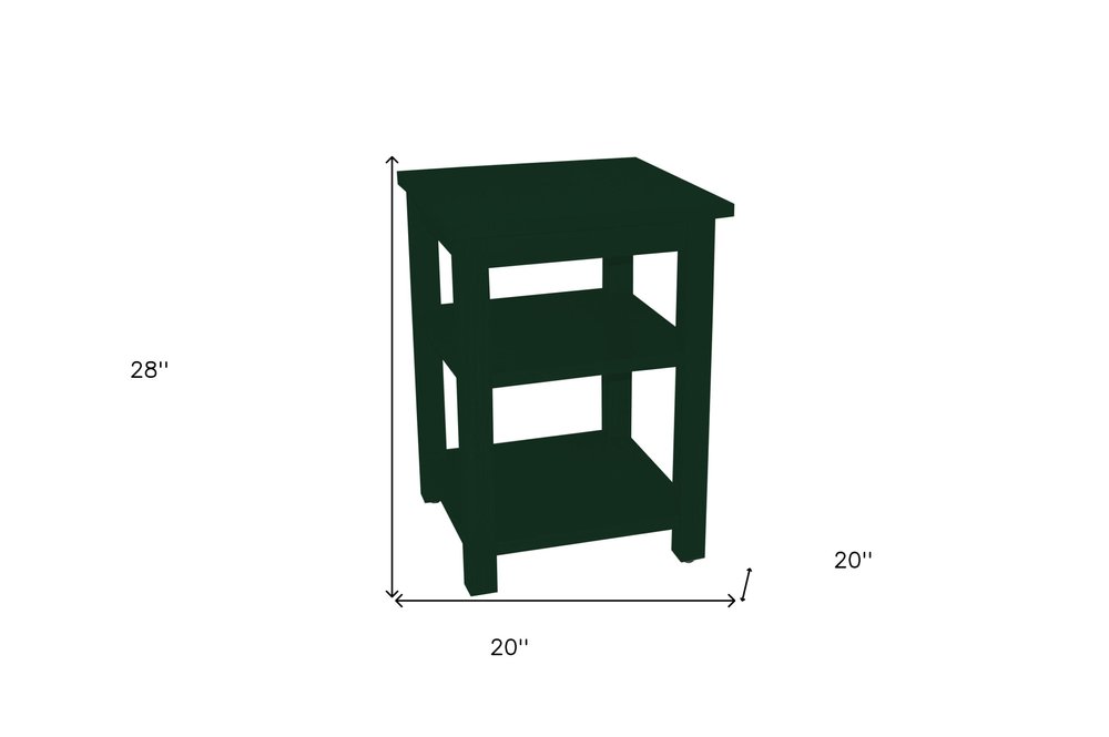 28" Dark Green Solid Wood Nightstand HomeRoots