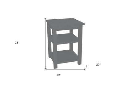 28" Gray Solid Wood Nightstand HomeRoots