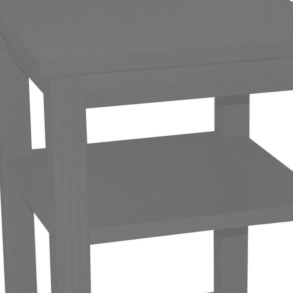 28" Gray Solid Wood Nightstand HomeRoots