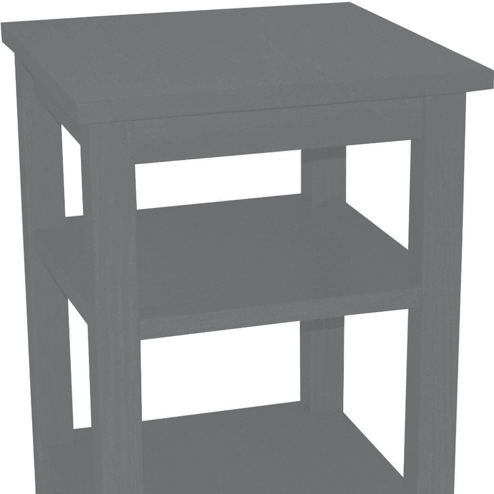 28" Gray Solid Wood Nightstand HomeRoots