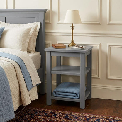 28" Gray Solid Wood Nightstand HomeRoots