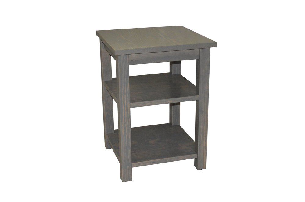 28" Gray Solid Wood Nightstand HomeRoots