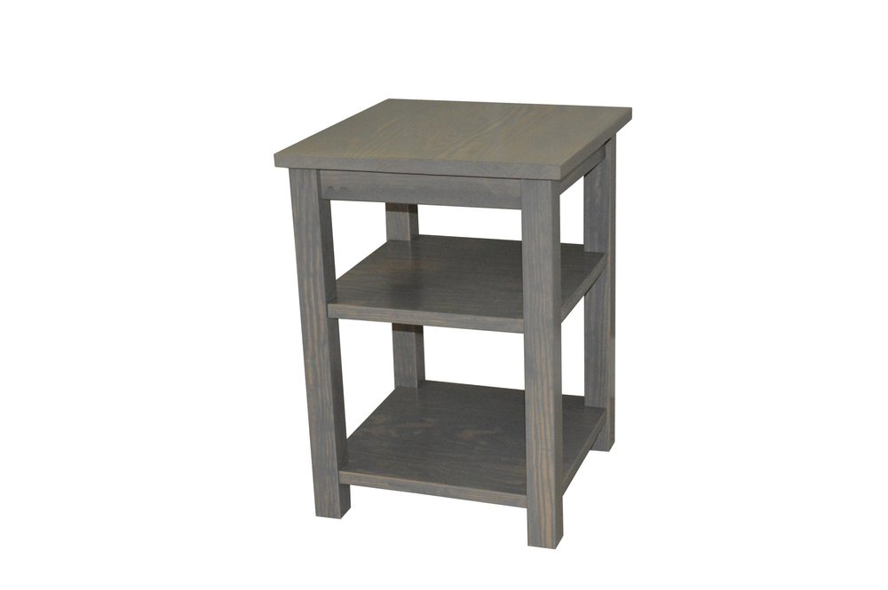 28" Gray Solid Wood Nightstand HomeRoots