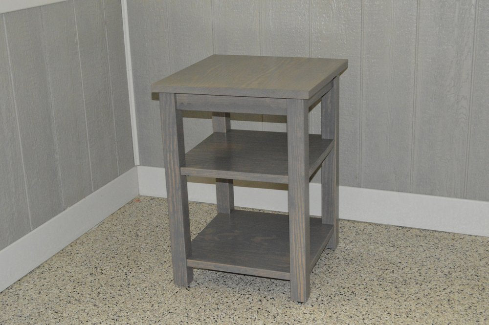 28" Gray Solid Wood Nightstand HomeRoots