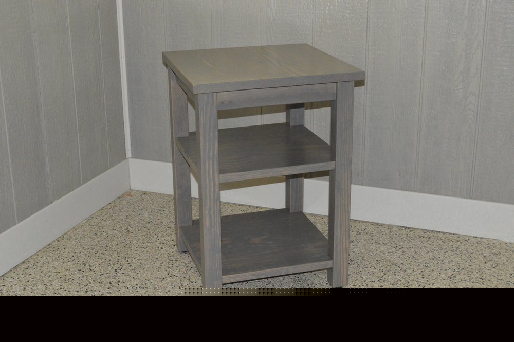28" Gray Solid Wood Nightstand HomeRoots