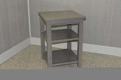28" Gray Solid Wood Nightstand HomeRoots