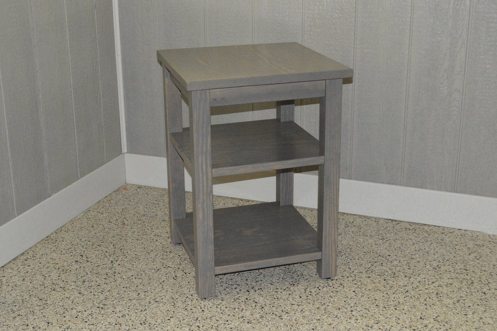 28" Gray Solid Wood Nightstand HomeRoots