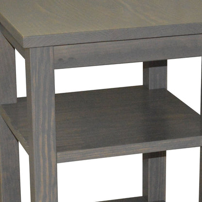 28" Gray Solid Wood Nightstand HomeRoots