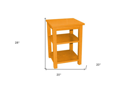 28" Yellow Solid Wood Nightstand HomeRoots