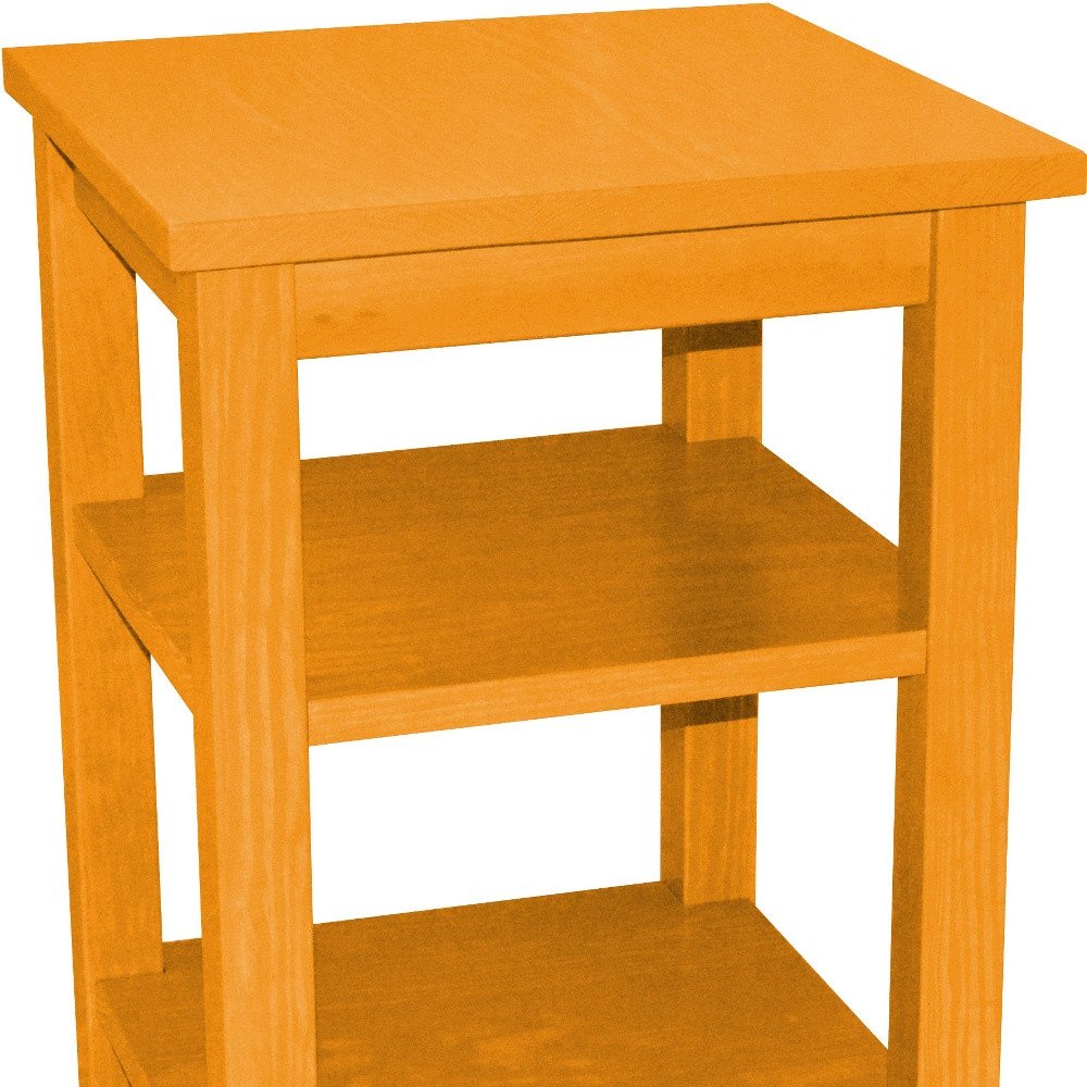 28" Yellow Solid Wood Nightstand HomeRoots