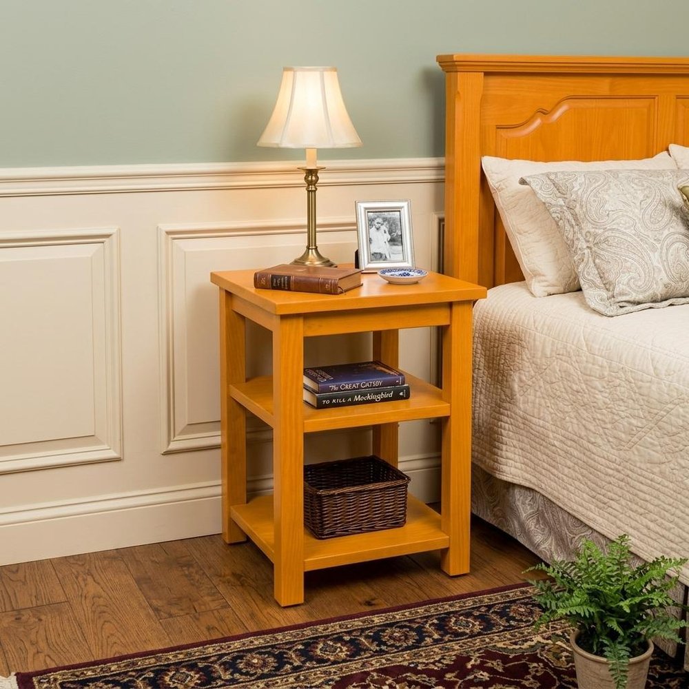 28" Yellow Solid Wood Nightstand HomeRoots