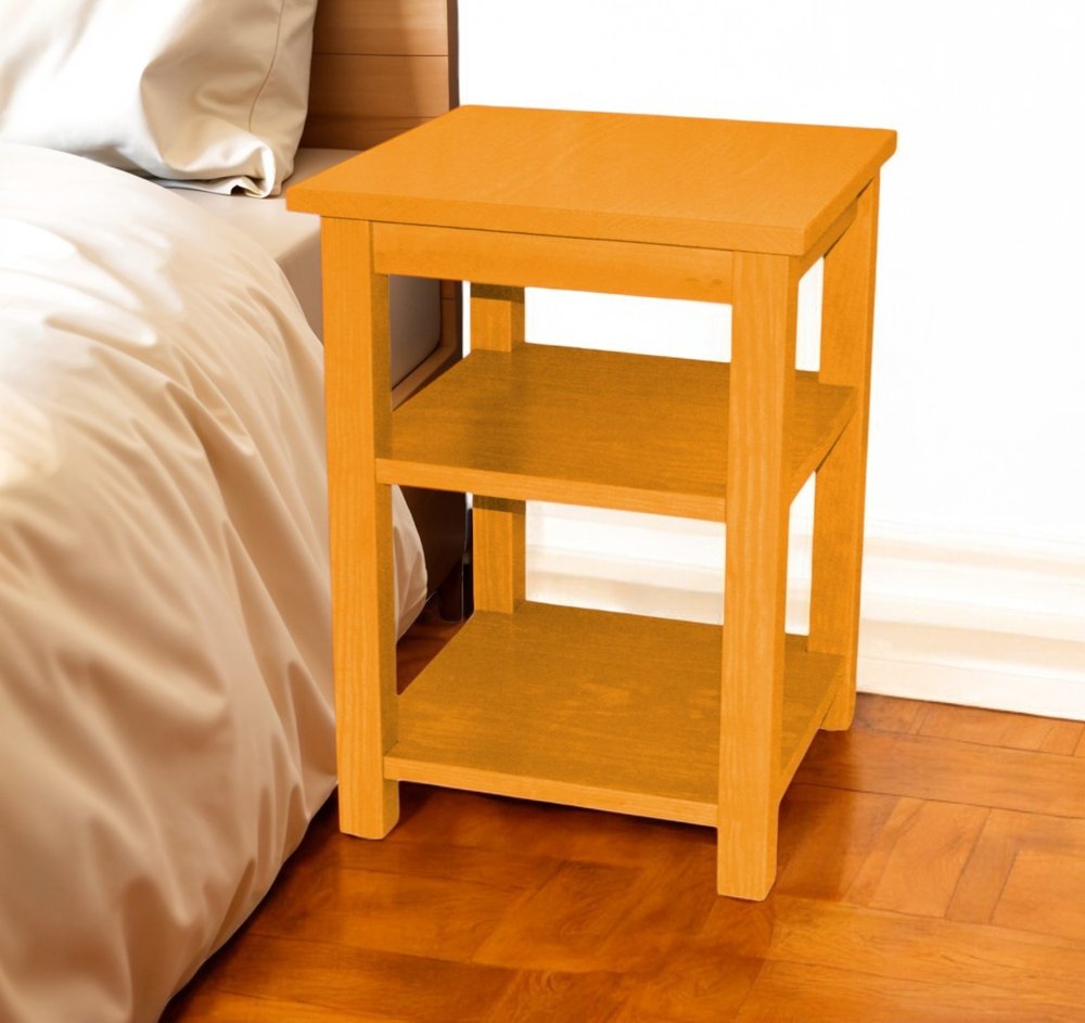 28" Yellow Solid Wood Nightstand HomeRoots