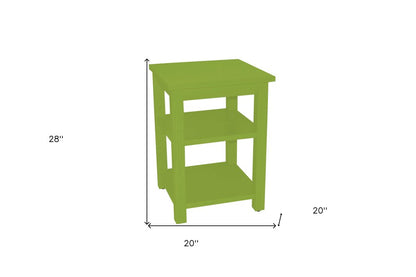 28" Green Solid Wood Nightstand HomeRoots