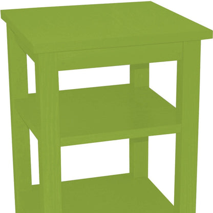28" Green Solid Wood Nightstand HomeRoots