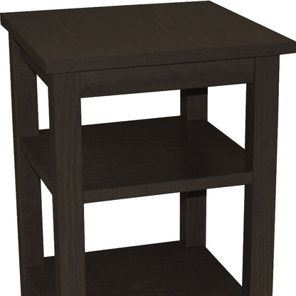 28" Brown Solid Wood Nightstand HomeRoots