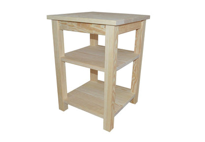28" Tan Solid Wood Nightstand HomeRoots