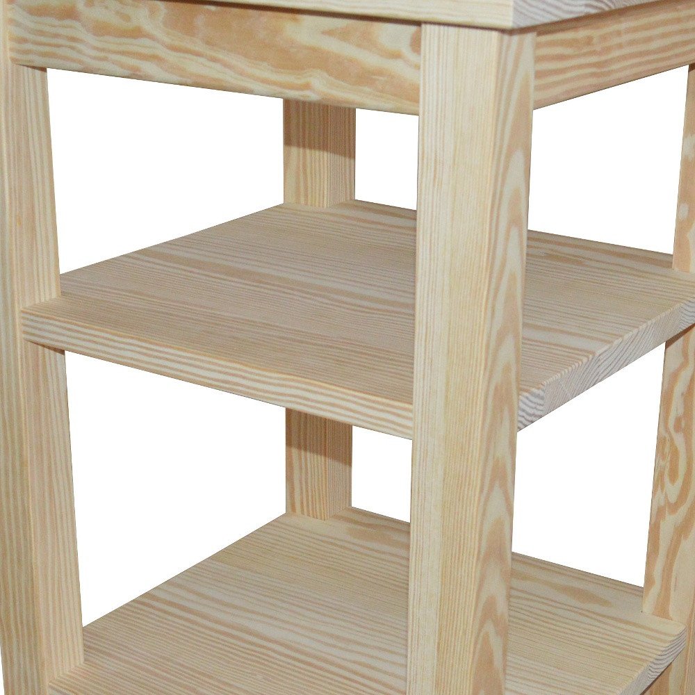 28" Tan Solid Wood Nightstand HomeRoots