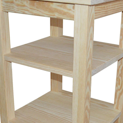 28" Tan Solid Wood Nightstand HomeRoots