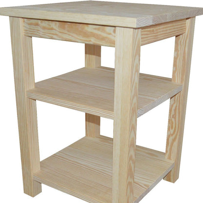 28" Tan Solid Wood Nightstand HomeRoots