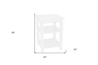 28" White Solid Wood Nightstand HomeRoots