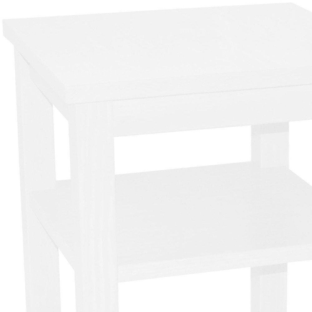 28" White Solid Wood Nightstand HomeRoots