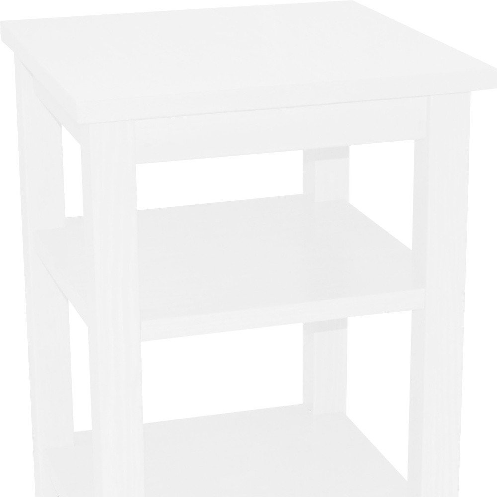 28" White Solid Wood Nightstand HomeRoots