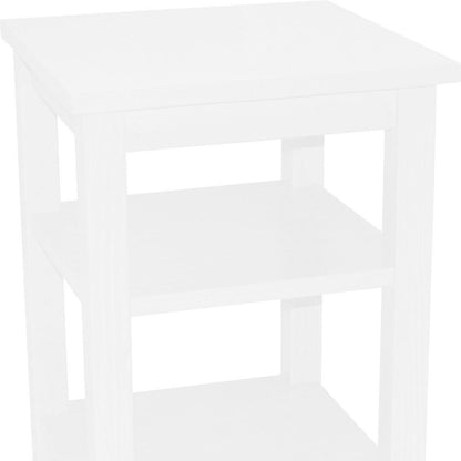 28" White Solid Wood Nightstand HomeRoots