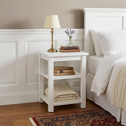 28" White Solid Wood Nightstand HomeRoots