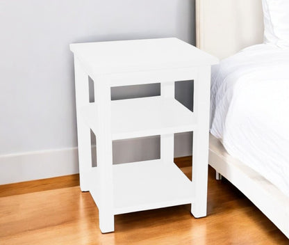 28" White Solid Wood Nightstand HomeRoots