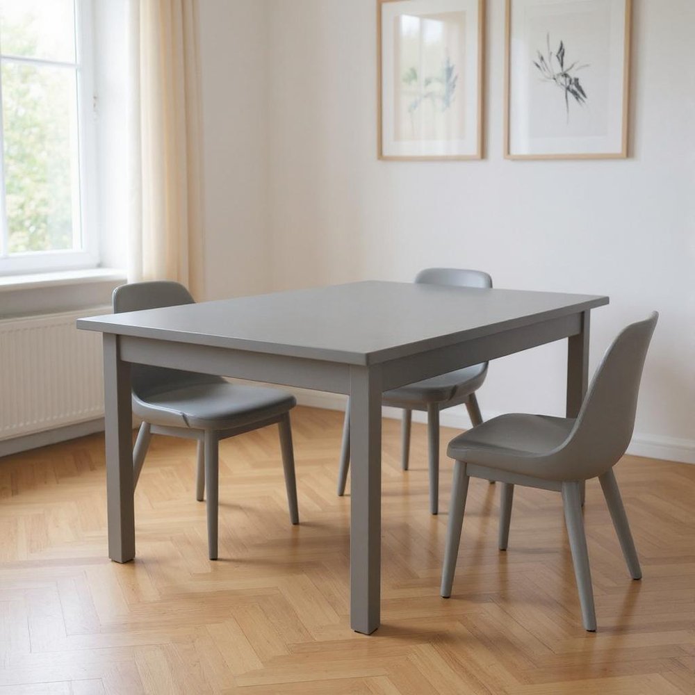 48" Gray Solid Wood Dining Table HomeRoots