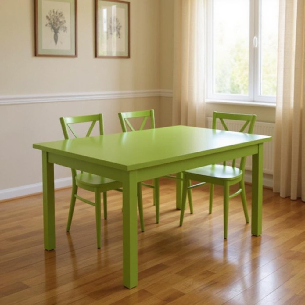 48" Chartreuse Solid Wood Dining Table HomeRoots