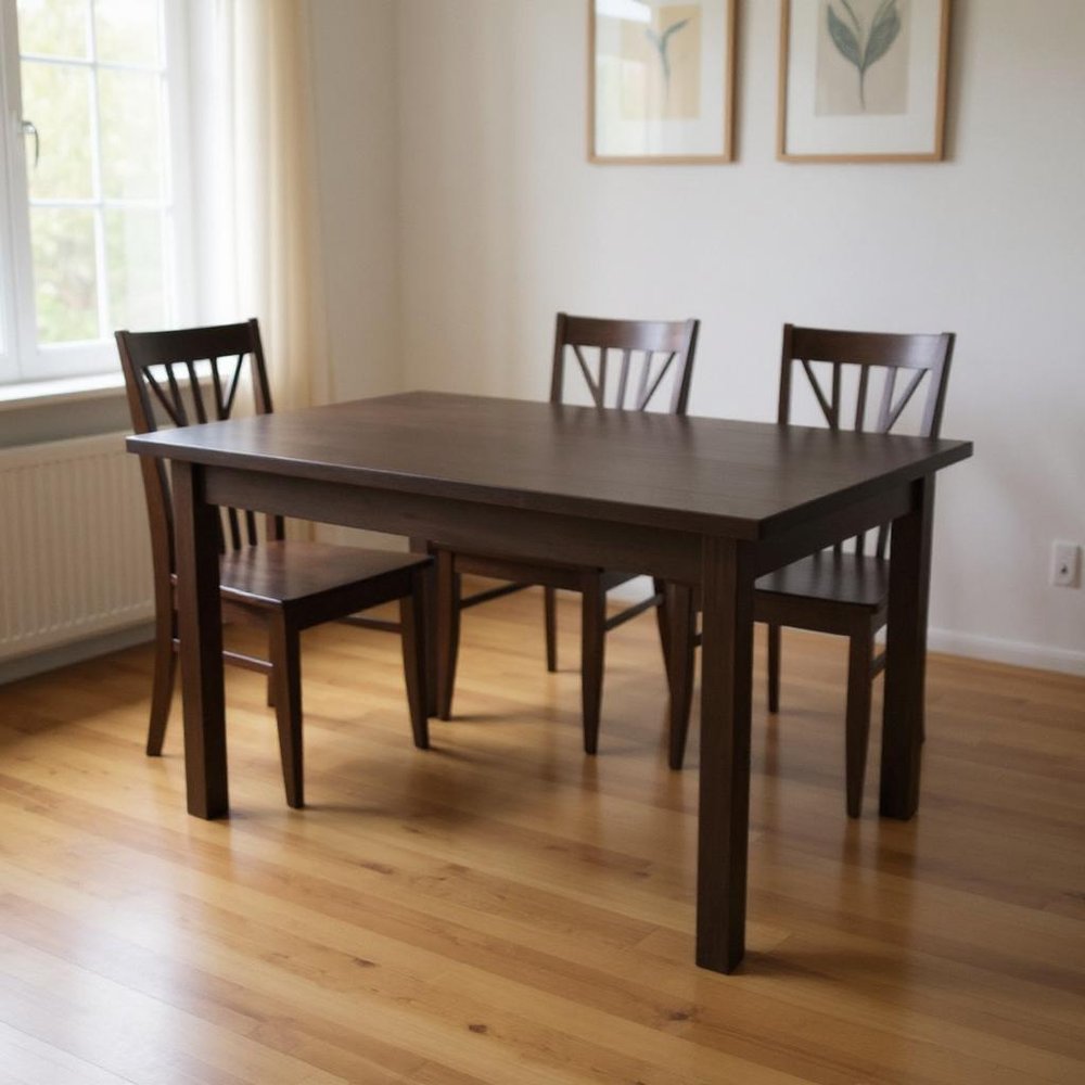 48" Dark Brown Solid Wood Dining Table HomeRoots