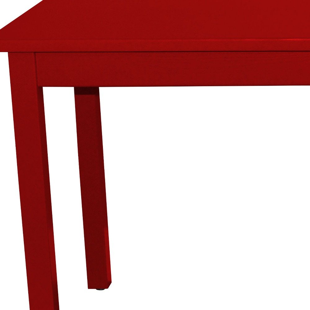 48" Fire Engine Red Solid Wood Dining Table HomeRoots