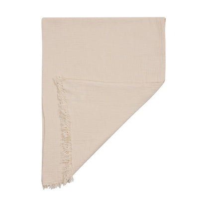 47" X 60" Aqua Cotton Woven Turkish Towel Throw Blanket with Fringe HomeRoots